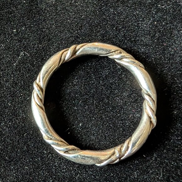 Vintage Sterling Silver Twisted Band Ring Size 7 - Picture 4 of 4